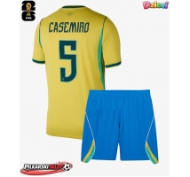 Brazylia Casemiro #5 Koszulka Podstawowa dzieci MŚ 2026 Krótki Rękaw (+ krótkie spodenki)